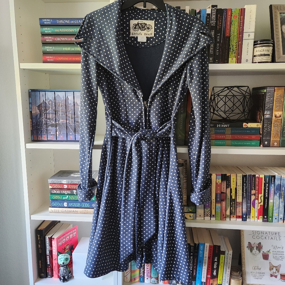 Effie's Heart Lafitte Jacket Coat Blue Dot Elderberry Sample Small DEFECTIVE
